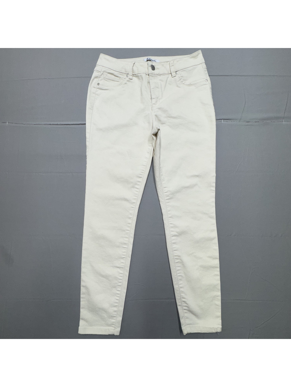 d.jeans Womens Skinny Cropped Stretch Denim Pants Size 6 Cream Off White Casual